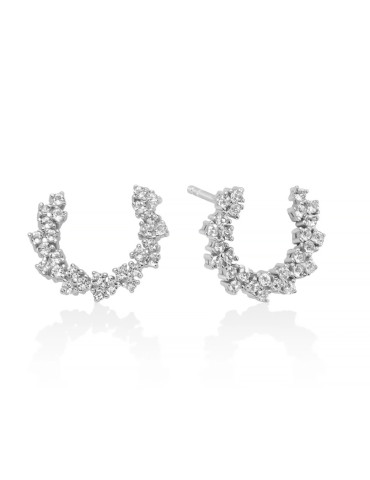 MILUNA - ORECCHINI UNICA NEVE A CREOLA - ERD3215