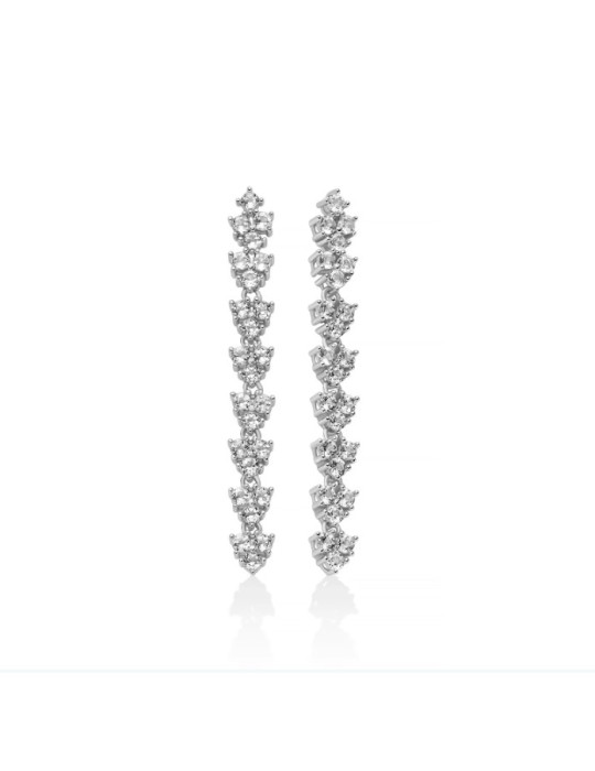 MILUNA - ORECCHINI PENDENTI UNICA NEVE SILVER