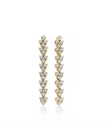 MILUNA - ORECCHINI PENDENTI UNICA NEVE GOLD