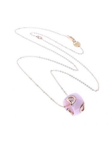 DAMIANI - COLLANA  DICON IN ORO ROSA E CERAMICA