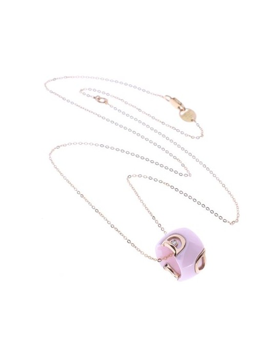 DAMIANI - COLLANA  DICON IN ORO ROSA E CERAMICA