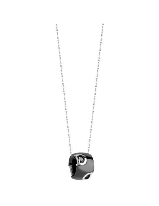 DAMIANI - COLLIERINO DICON IN ORO E CERAMICA NERA