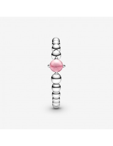 PANDORA - ANELLO PETALO ROSA CON SFERE PURELY