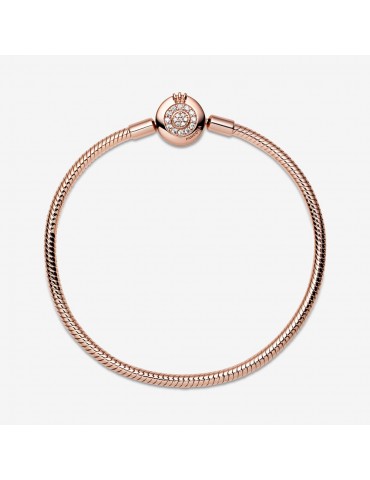 PANDORA - BRACCIALE ROSÈ MAGLIA SNAKE E O CORONATA PANDORA - BRACCIALE ROSÈ MAGLIA SNAKE E O CORONATA