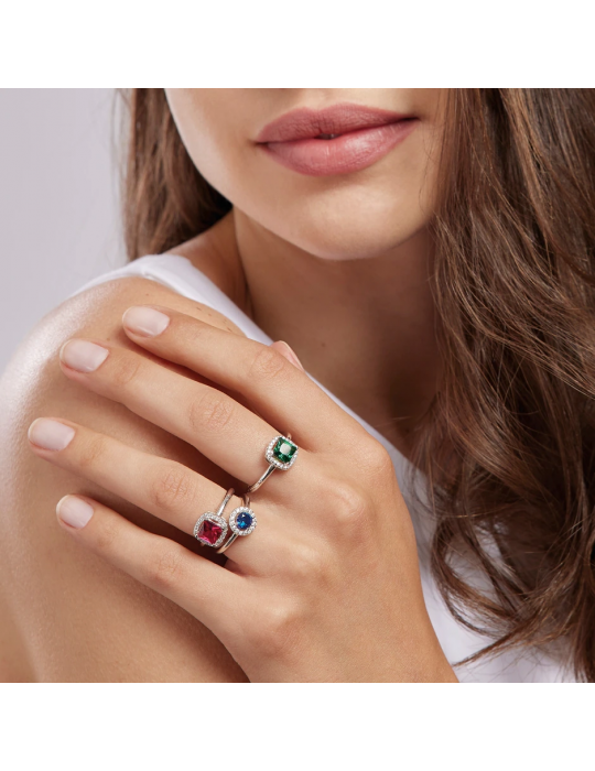 MABINA - ANELLO CON RUBINO SINTETICO - 523211