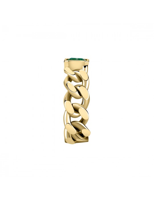 CHIARA FERRAGNI - ANELLO CHAIN GOLD EMERALD GREEN