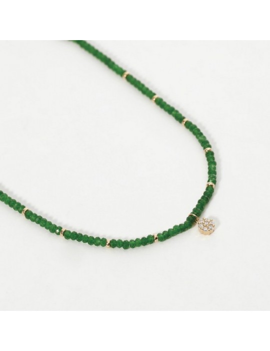MABINA - COLLANA FIOR FIORE CON GIADA VERDE