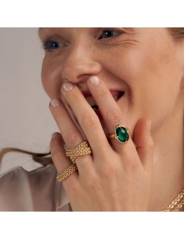 UNOAERRE - ANELLO JAIPUR CON PIETRA VERDE - 2267