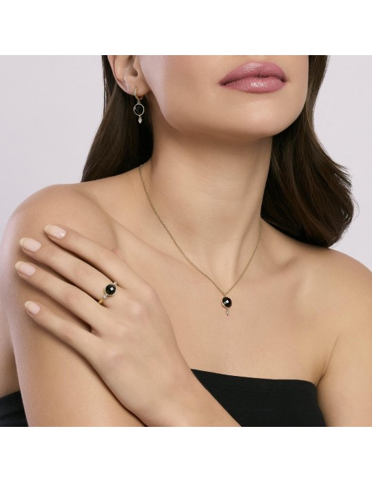 MABINA - GIROCOLLO COLETTE CON AGATA NERA - 553535