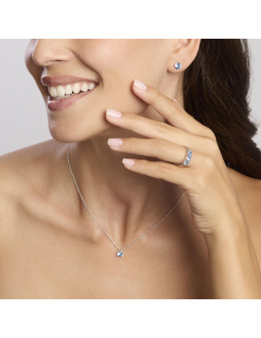 MABINA - GIROCOLLO SHINY CON PUNTO LUCE AZZURRO