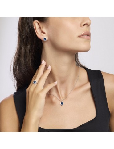 MABINA - ORECCHINI AL LOBO COOL OR RETRÒ BLU