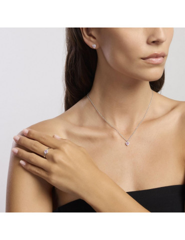 MABINA - ORECCHINI LOVE AFFAIR CON CUORE ROSA