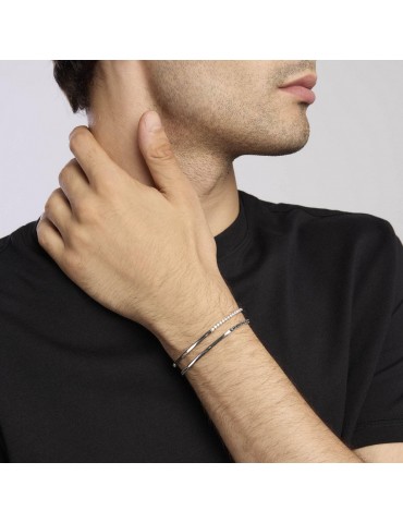 MABINA - BRACCIALE TENNIS GENTLEMAN CON PIASTRA