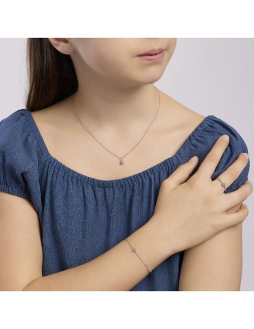 MABINA - ORECCHINI A LOBO FIOR FIORE ROSA - 563772