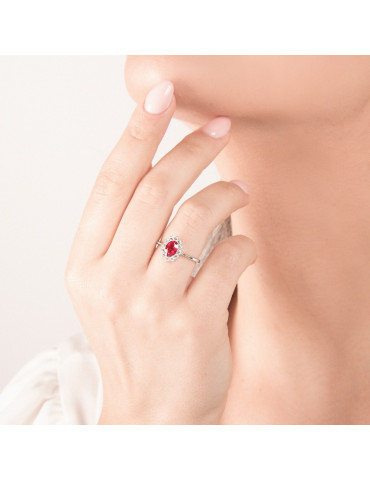 MIRCO VISCONTI - ANELLO ORO  DIAMANTI E RUBINO