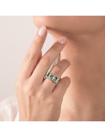 MIRCO VISCONTI - ANELLO ORO DIAMANTI E SMERALDI