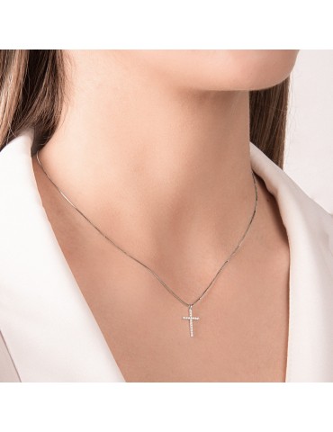 MIRCO VISCONTI - COLLANA CROCE IN ORO E DIAMANTI