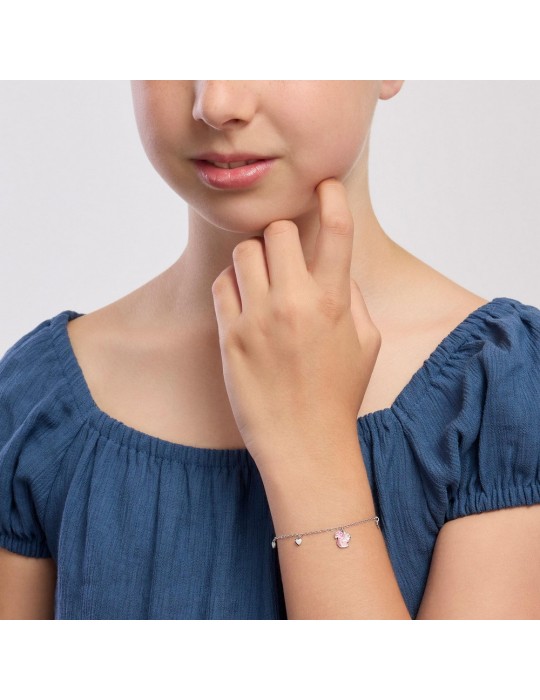 MABINA - BRACCIALE LINO CON SCOIATTOLO ROSA