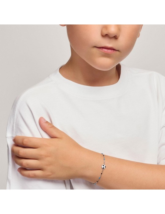 MABINA - BRACCIALE FOOTBALL NERO AZZURRO - 533928