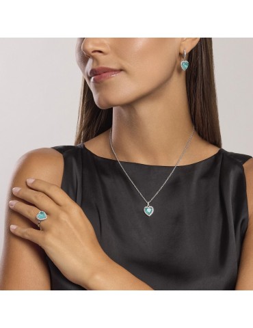 MABINA - GIROCOLLO IN ARGENTO CON CUORE AZZURRO