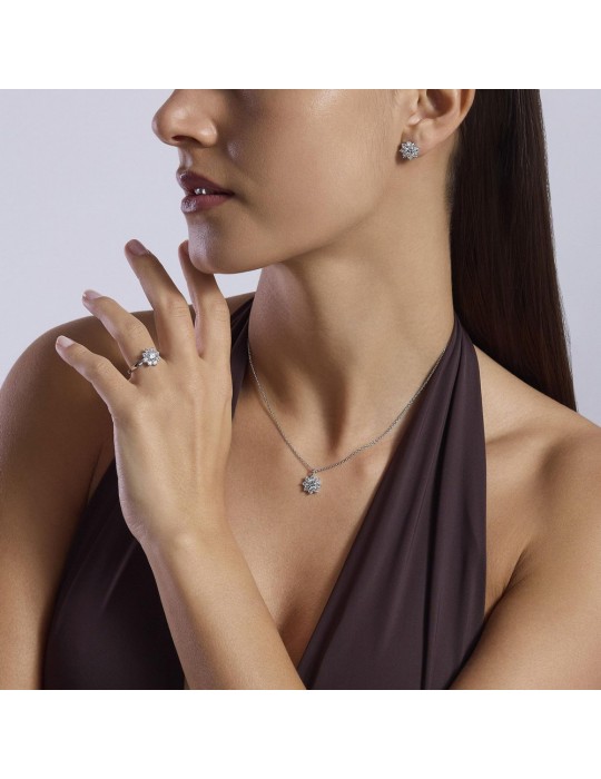 MABINA - ANELLO EDEN CON FIORE DI ZIRCONI - 523444