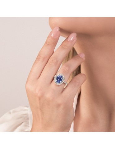 MIRCO VISCONTI - ANELLO ORO DIAMANTI E TANZANITE