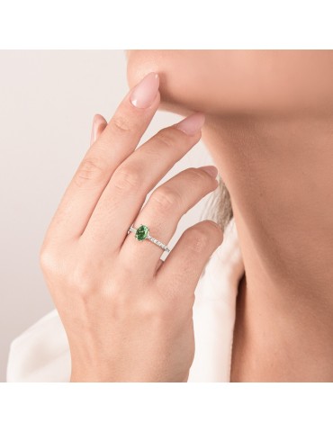 MIRCO VISCONTI - ANELLO ORO DIAMANTI E SMERALDO