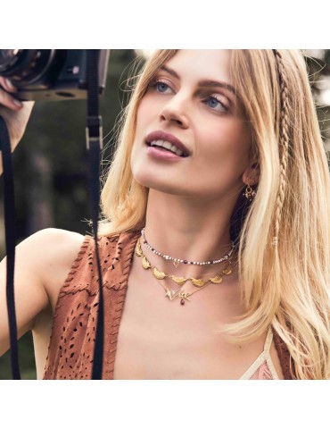 MAMANETSOPHIE - GIROCOLLO DORATO YOU SETTE PIUME