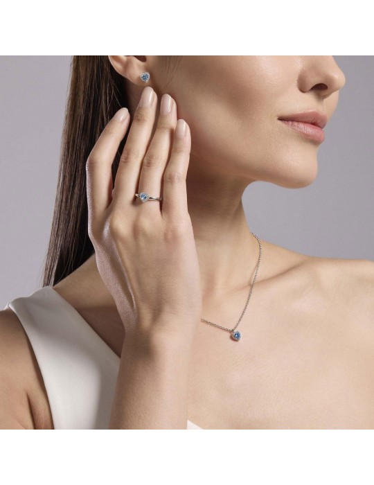 MABINA - ANELLO LOVE AFFAIR CUORE AZZURRO - 523448