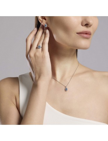 MABINA - COLLANA COOL OR RETRO BAGUETTE AZZURRO