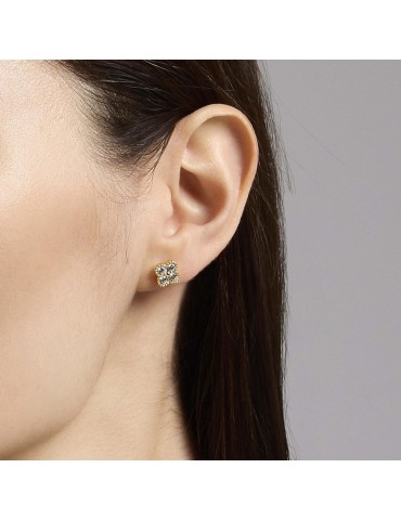 MABINA - ORECCHINI JASMINE GOLD CON FIORE BIANCO