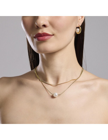 KIDULT - GIROCOLLO DOPPIA CATENA E PERLA  STYLE 14