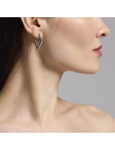 KIDULT - ORECCHINI A ROMBO STYLE 09 SILVER 861046