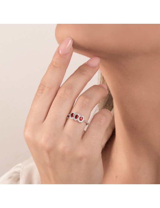 MIRCO VISCONTI - ANELLO ORO DIAMANTI E RUBINI