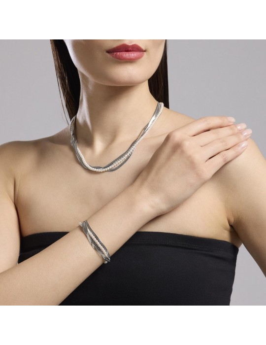 KIDULT - BRACCIALE STYLE 14 CON CATENE E PERLE