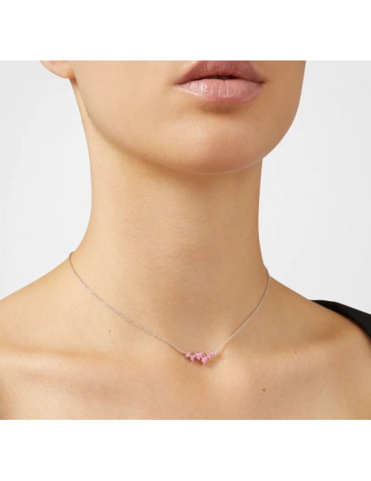 CHIARA FERRAGNI - COLLANA HEART SILVER PINK