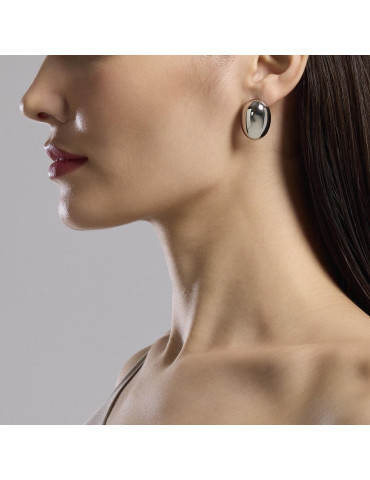 KIDULT - ORECCHINI OVALI STYLE 09 SILVER - 861044