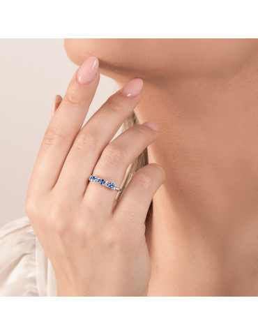 MIRCO VISCONTI - ANELLO ORO DIAMANTI ZAFFIRI BG431