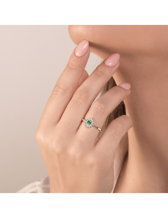 MIRCO VISCONTI - ANELLO ORO DIAMANTI E SMERALDO