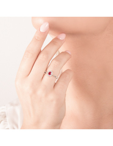 MIRCO VISCONTI - ANELLO ORO  DIAMANTI E RUBINO