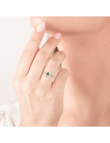 MIRCO VISCONTI - ANELLO ORO DIAMANTI E SMERALDO