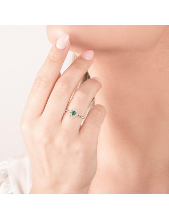 MIRCO VISCONTI - ANELLO ORO DIAMANTI E SMERALDO
