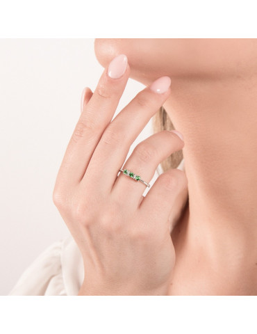 MIRCO VISCONTI - ANELLO TRILOGY DIAMANTI SMERALDI