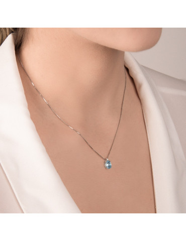 MIRCO VISCONTI - COLLANA ORO DIAMANTI ACQAUAMARINA