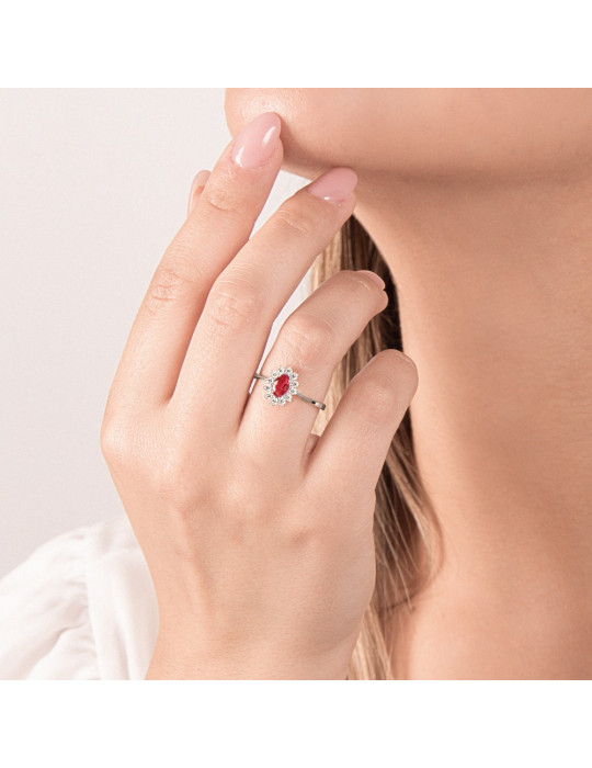 MIRCO VISCONTI - ANELLO ORO DIAMANTI E RUBINO