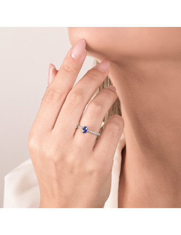 MIRCO VISCONTI - ANELLO ORO DIAMANTI E ZAFFIRO