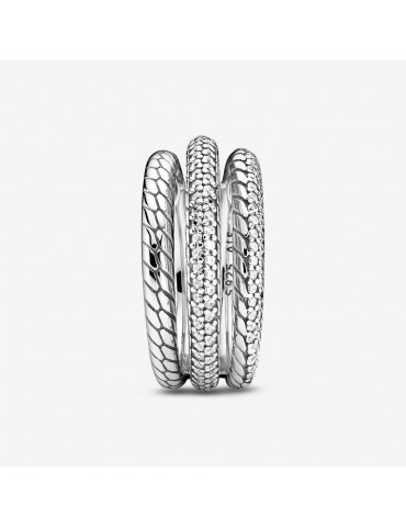 PANDORA - ANELLO A TRIPLA FASCIA CON MAGLIA SNAKE