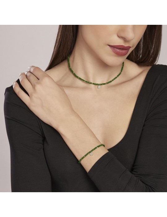 MABINA - COLLANA FIOR FIORE CON GIADA VERDE