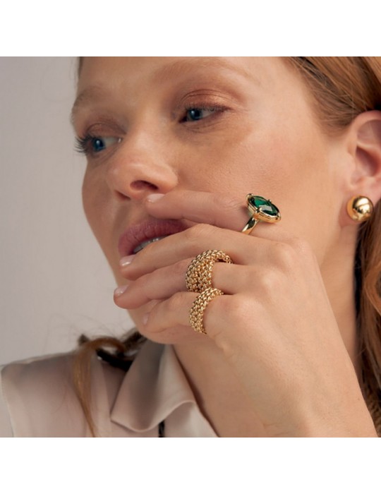 UNOAERRE - ANELLO JAIPUR CON PIETRA VERDE - 2267