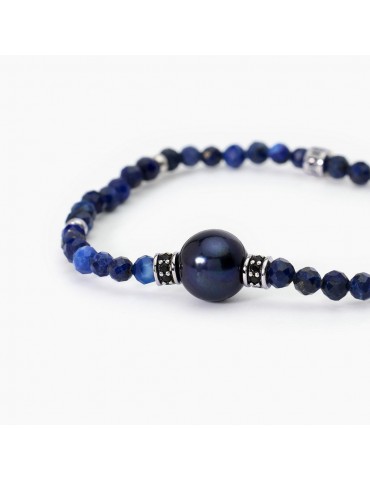 MABINA - BRACCIALE SUNSET LAPIS E PERLA NERA